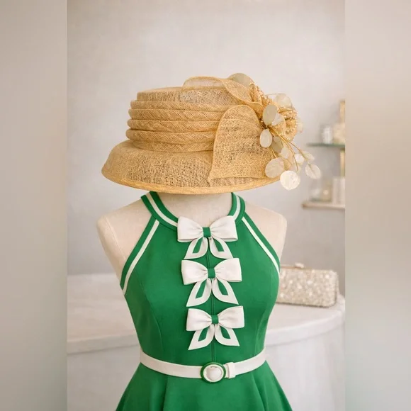 Kentucky Derby / Wedding / Occasion Hat – Champagne - Picture 2 of 11